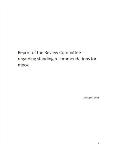 Report of the Review Committee regarding standing recommendations for mpox
